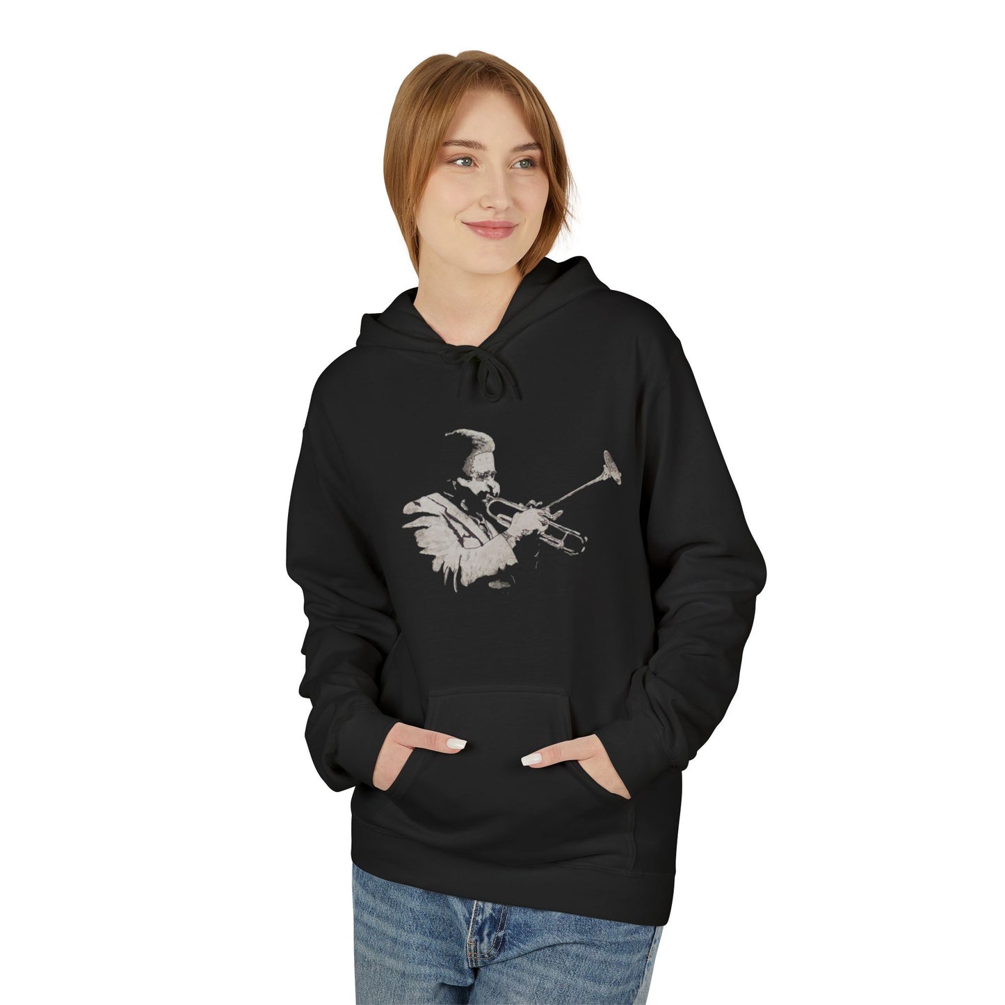 Dizzy Gillespie by Colin Harris.  Fleece Hoodie Cozy Unisex sweatshirt