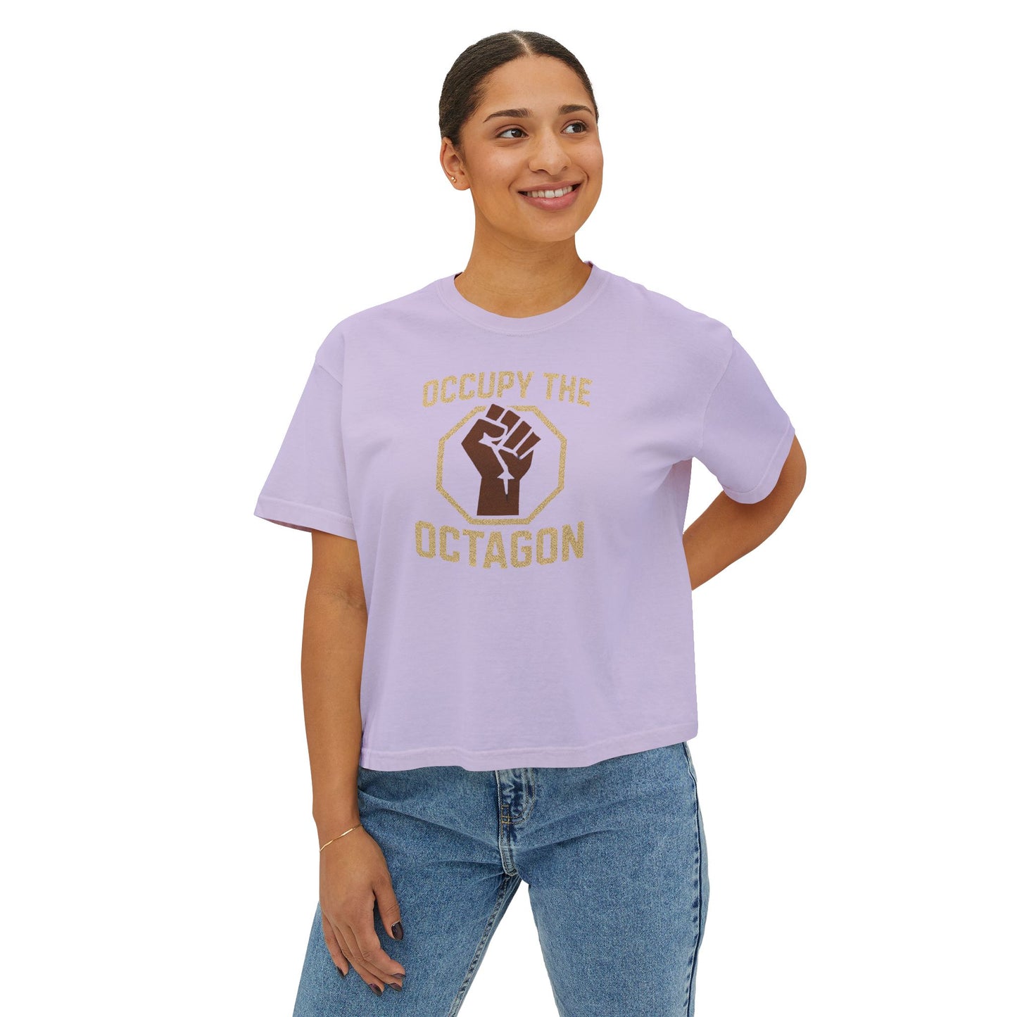 Boxy Tee — "Occupy the Octagon" Fist Graphic