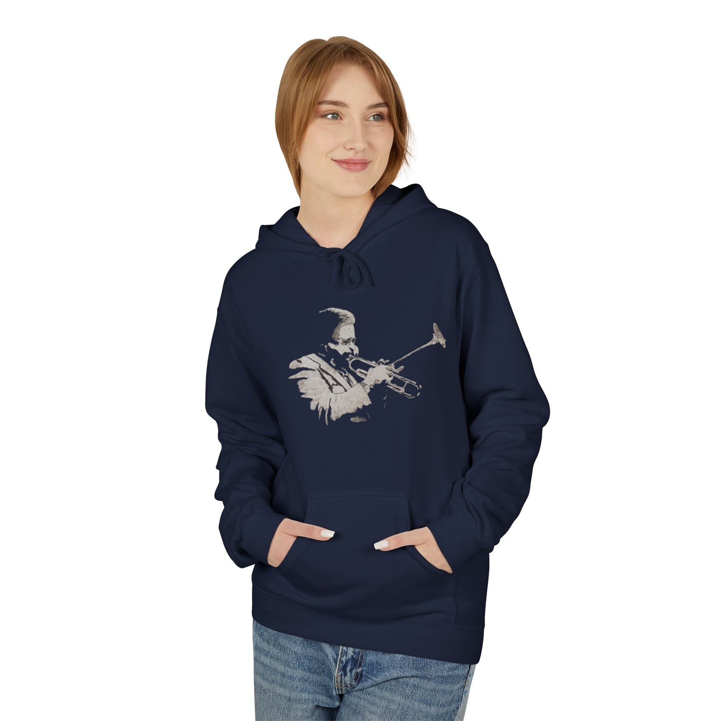 Dizzy Gillespie by Colin Harris.  Fleece Hoodie Cozy Unisex sweatshirt