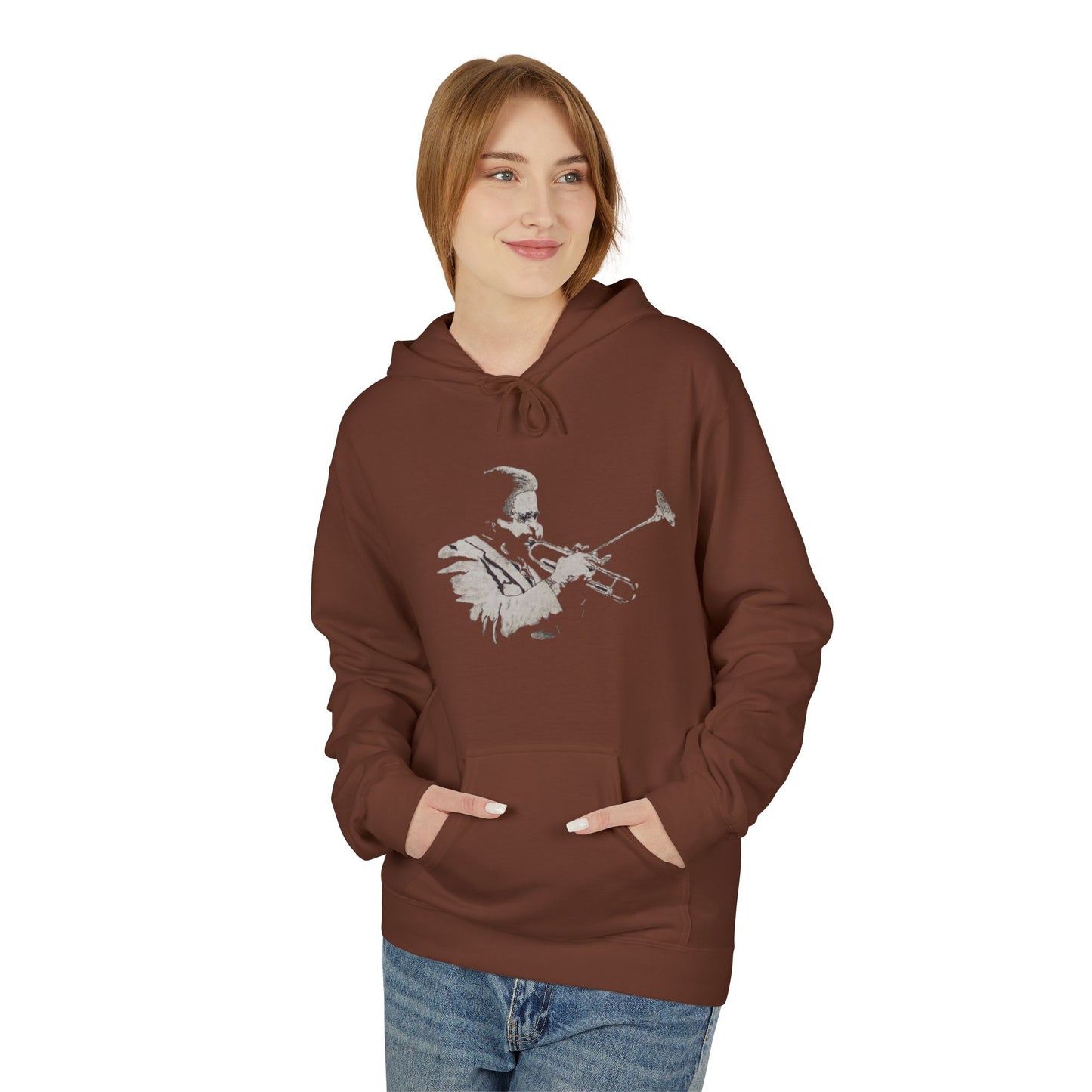 Dizzy Gillespie by Colin Harris.  Fleece Hoodie Cozy Unisex sweatshirt