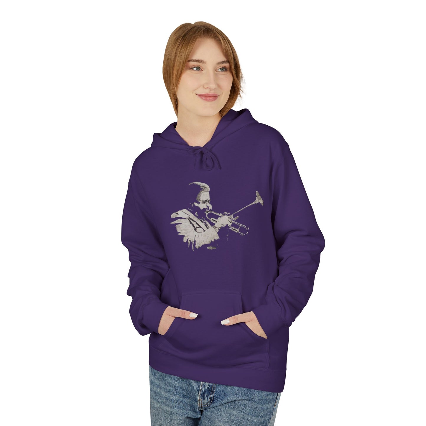 Dizzy Gillespie by Colin Harris.  Fleece Hoodie Cozy Unisex sweatshirt